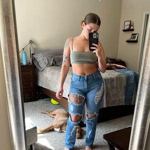 Distressed Denim Jeans